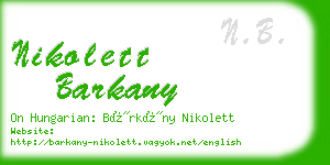 nikolett barkany business card